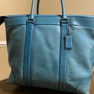 Coach Bleecker Legacy Weekend Tote Ocean Bag